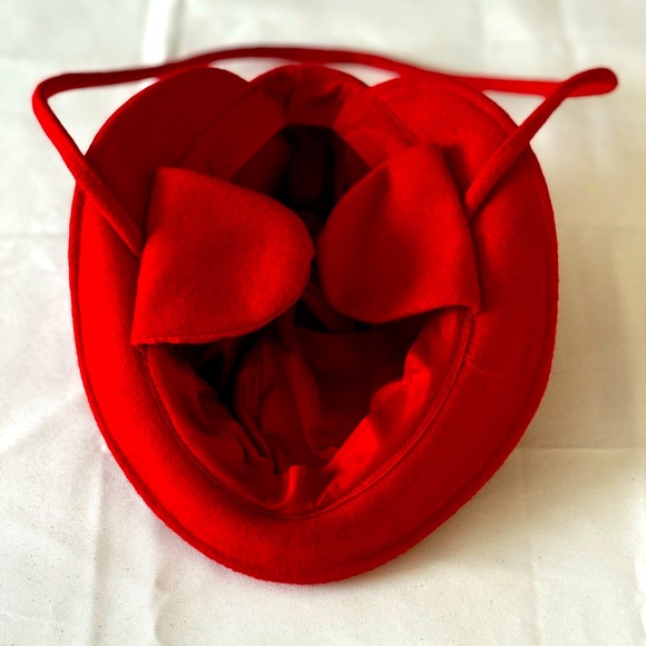 VTG ROTHSCHILD RED GIRLS WOOL SWING COAT & HAT.  BUTTON SNAP FRONT SZ 6 - Picture 12 of 12